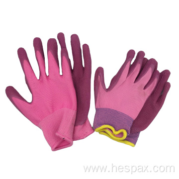 Hespax Latex Rubber Coated Children Outdoor Gardening Gloves